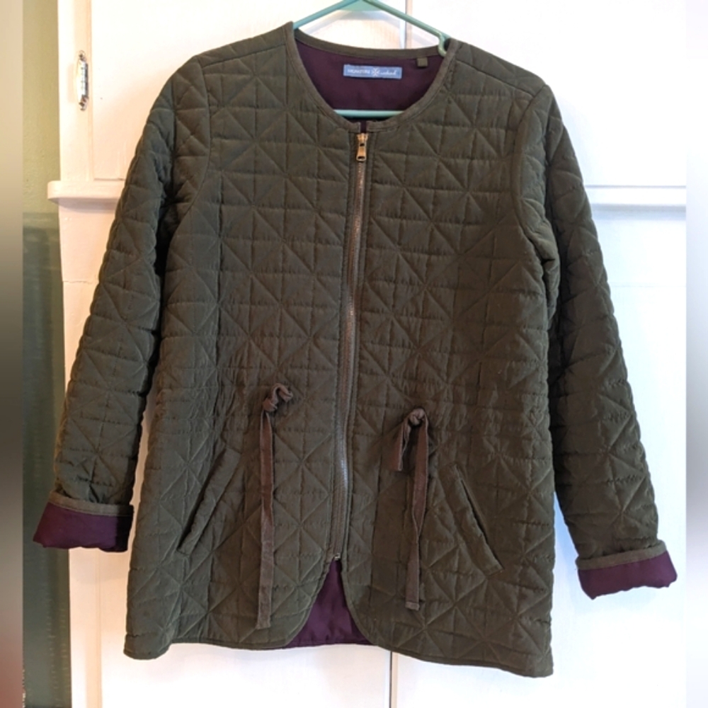 Green quilted jacket